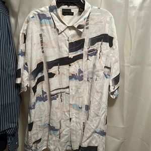 Men’s short sleeve, beige pattern XXL shirt